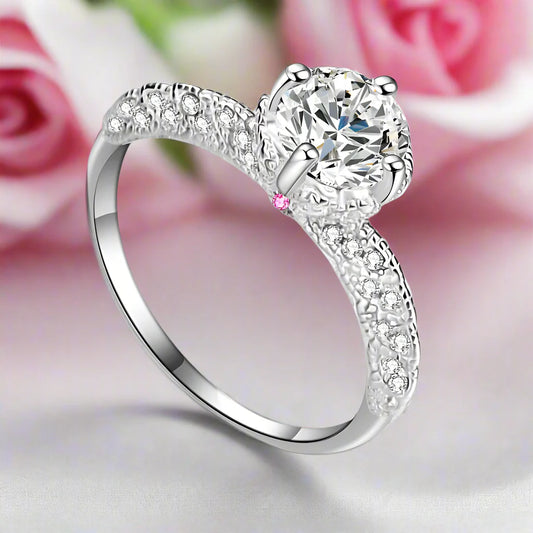 1.0 Ct Round Cut Diamond Engagement Ring