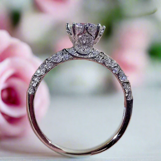 1.0ct Round Diamond Retro Engagement Ring