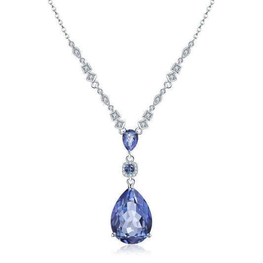 10.68C Natural Iolite Blue Mystic Quartz Pendant Necklace