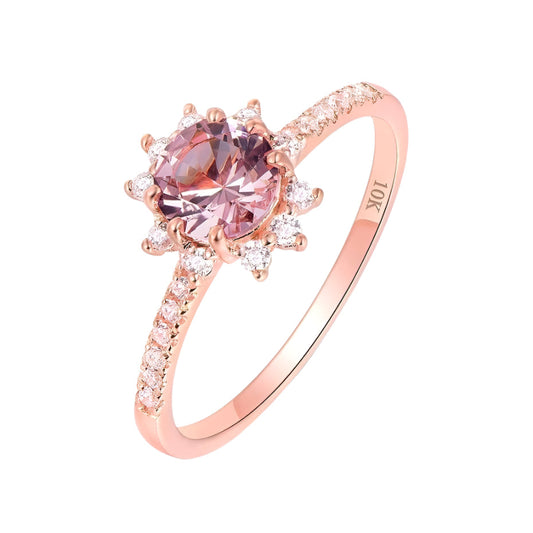 10k Rose Gold Morganite Gemstone Engagement Ring