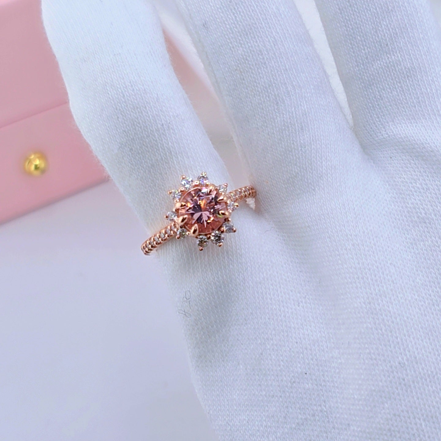 10k Rose Gold Morganite Gemstone Engagement Ring