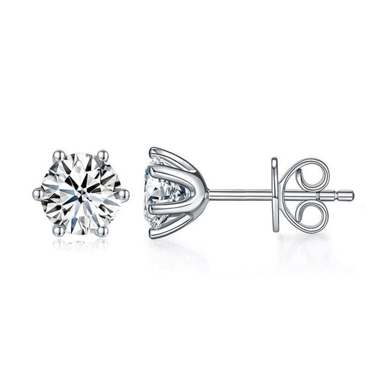 14k White Gold 1.0 Ct Lab Grown Diamond Stud Earrings