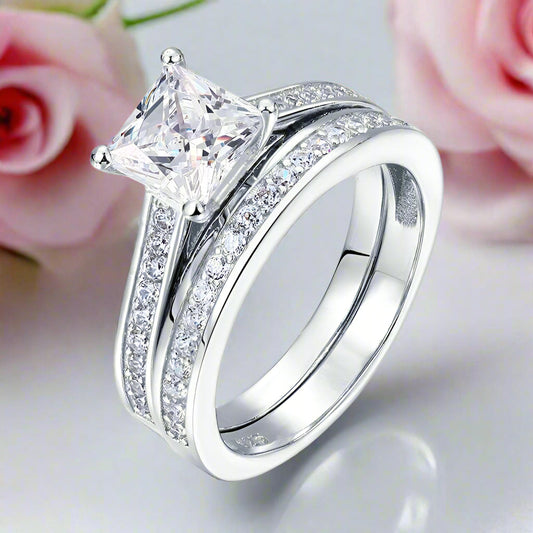 VIP Dream Ring- 1.5 Carat Princess Cut Wedding Ring Set (Aftersale Service)
