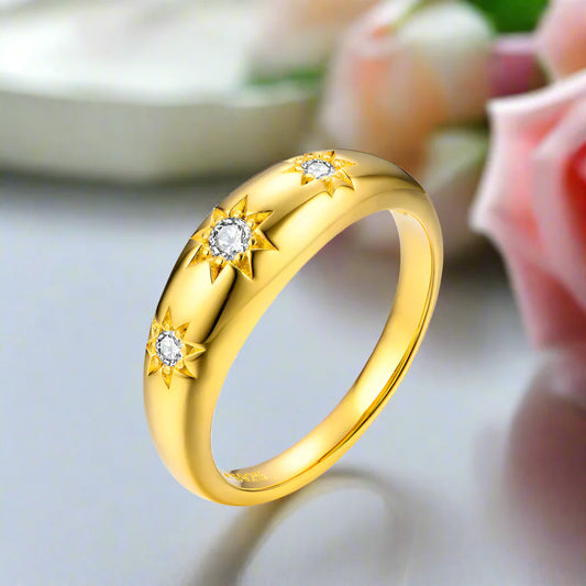 2.5mm Three Stars Diamond Wedding Band