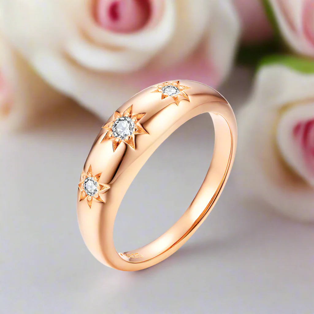 2.5mm Three Stars Diamond Wedding Band