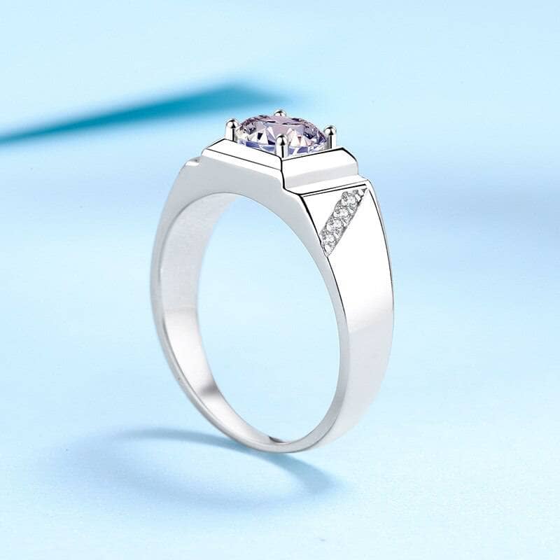 Round Brilliant Diamond Men's Wedding Band