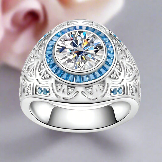 3.0 Ct Diamond Vintage Men's Engagement Ring