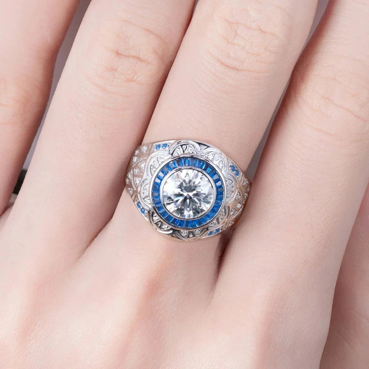 3.0 Ct Diamond Vintage Men's Engagement Ring