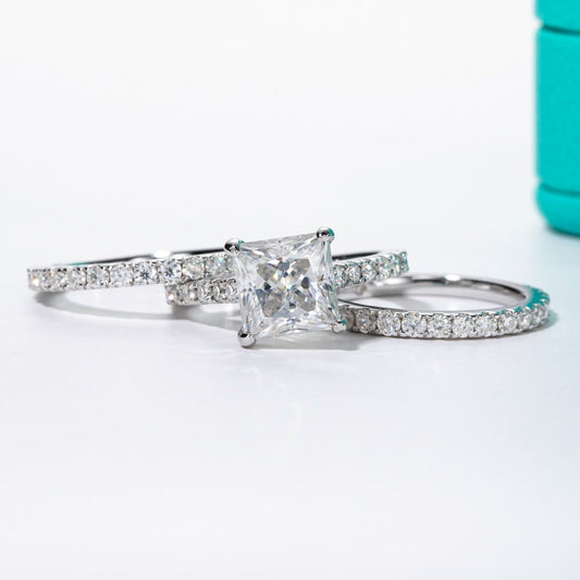3ct Princess Cut Diamond Engagement Ring Set (Aftersale Service)