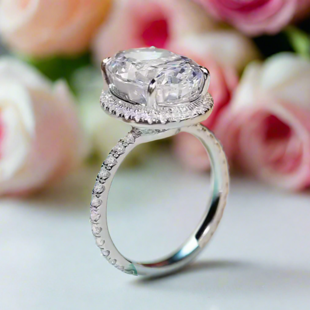 8ct Oval Cut Diamond Engagement Ring