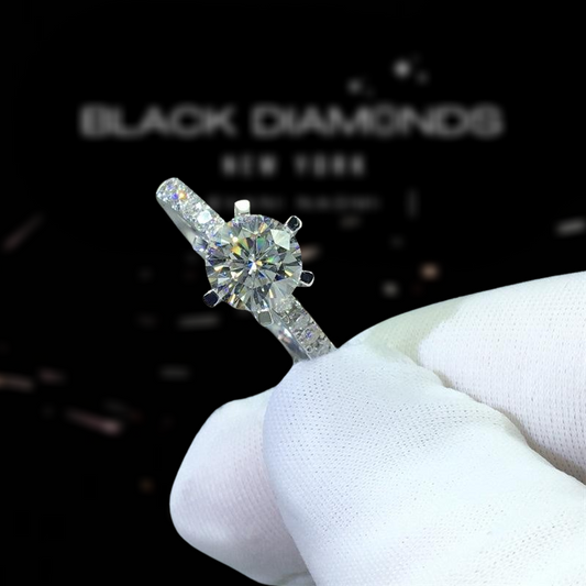 1.0 Ct Round Cut D Color Diamond 6 Prong Engagement Ring
