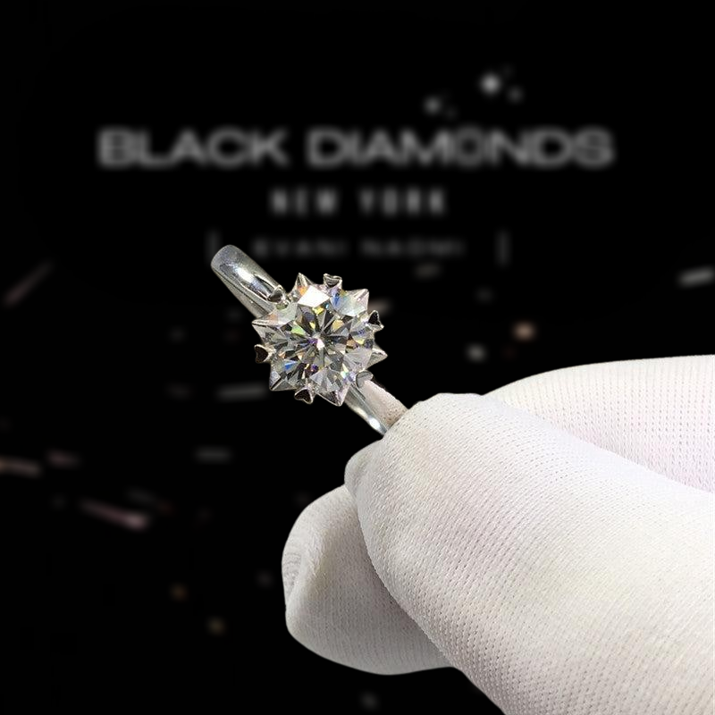 1.0 Ct Round Cut Diamond Snowflake Engagement Ring