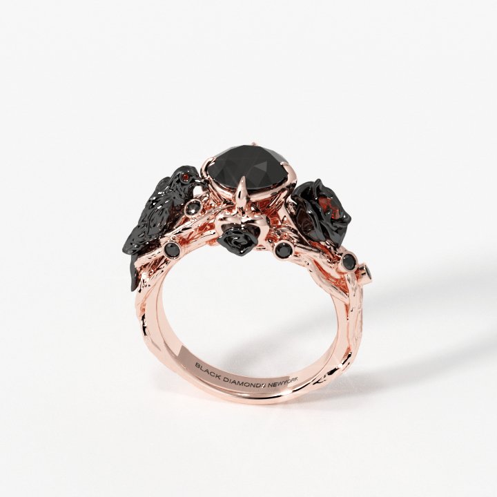 Black Crow- 1.25 Carat Diamond Gothic Wedding Ring
