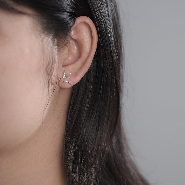 Flying Swallows Stud Earrings