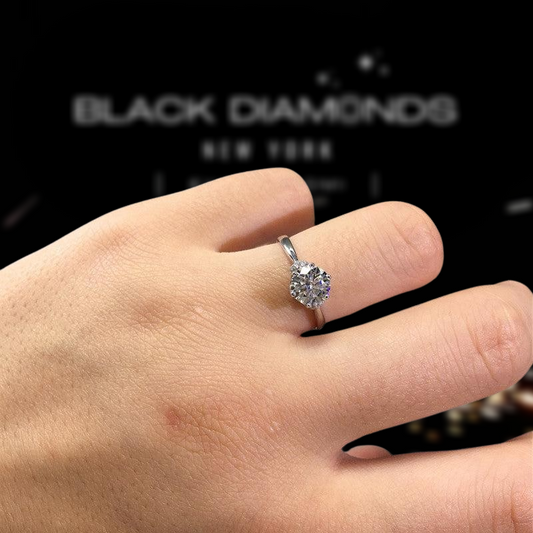 1.0 Ct Round Cut Diamond Love Crown Engagement Ring