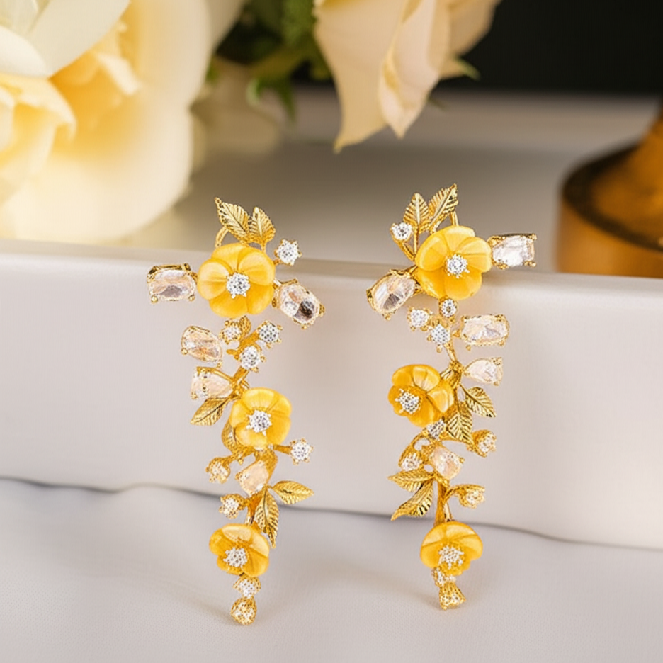 Natural Shell Flower Drop Earrings