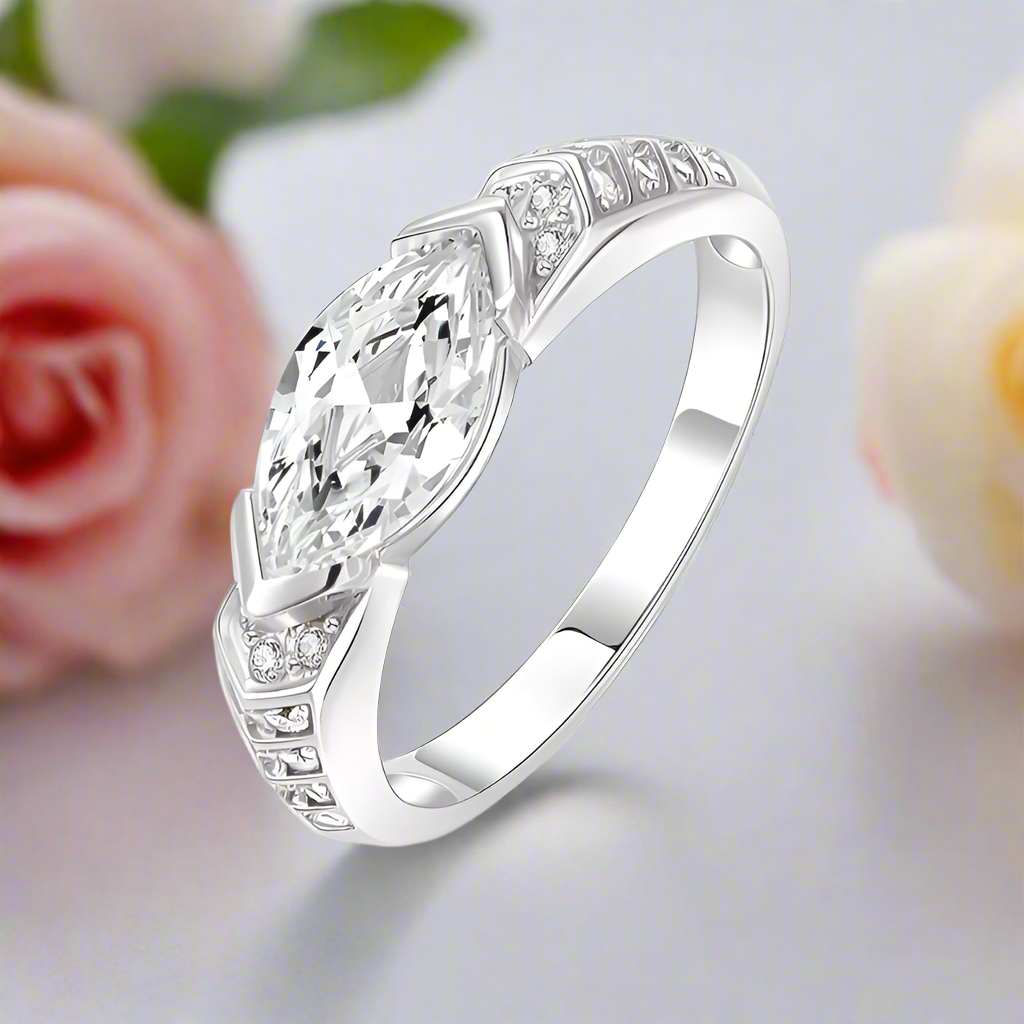 Elegant Marquise-cut Diamond Engagement Ring