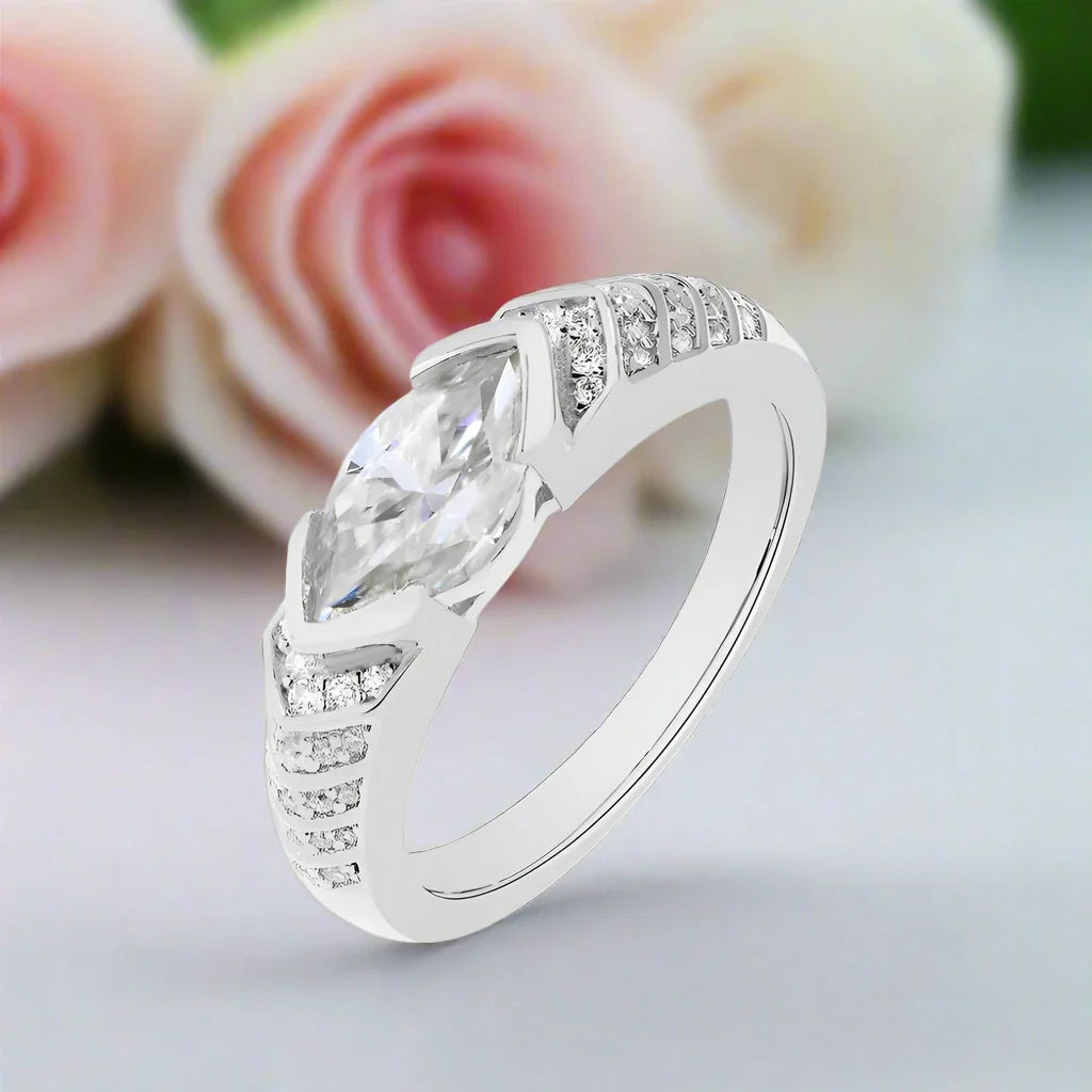 Elegant Marquise-cut Diamond Engagement Ring