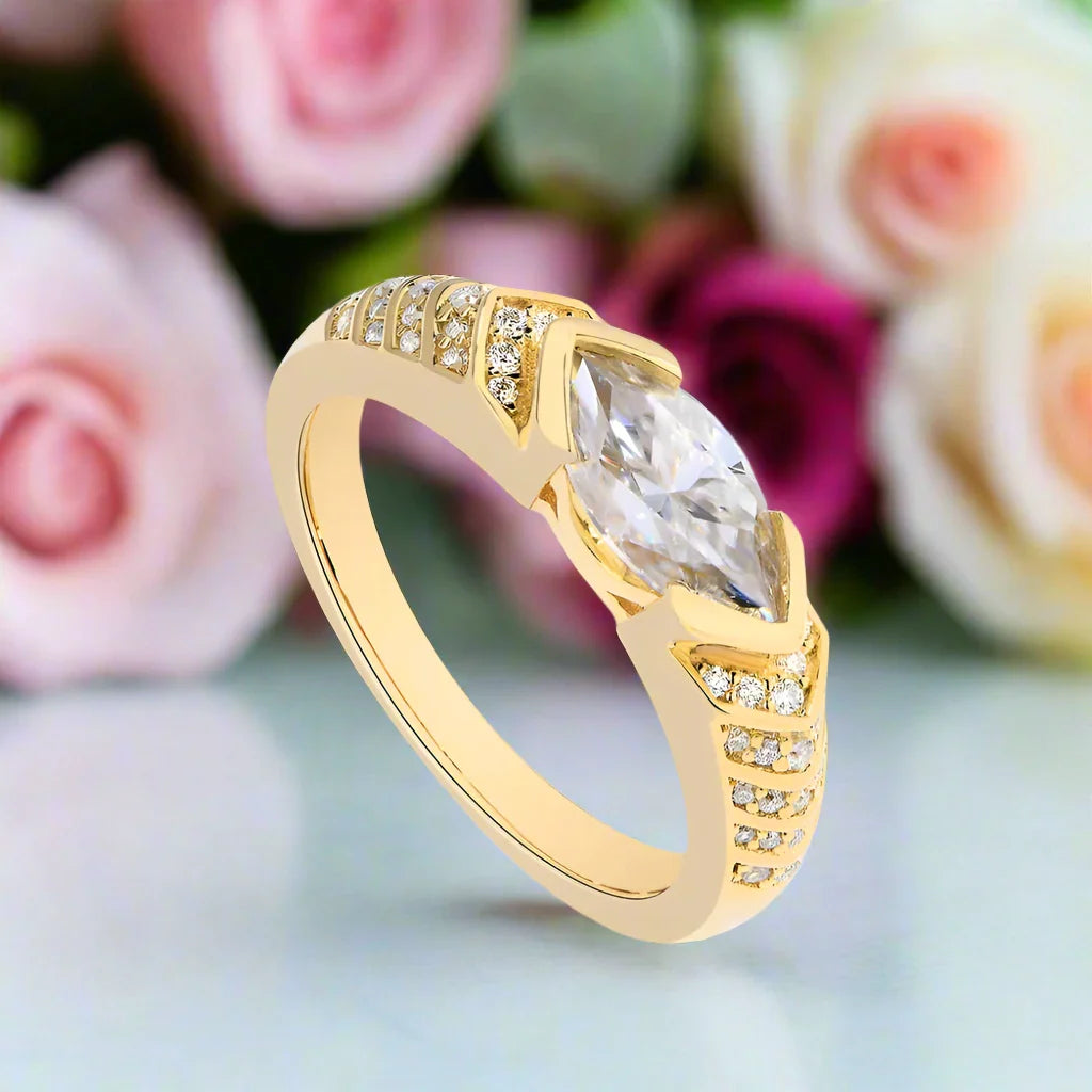 Elegant Marquise-cut Diamond Engagement Ring