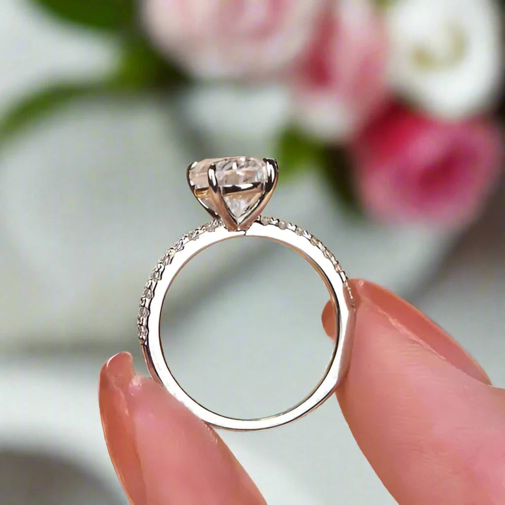 Emerald-cut Diamond Half-eternity Engagement Ring