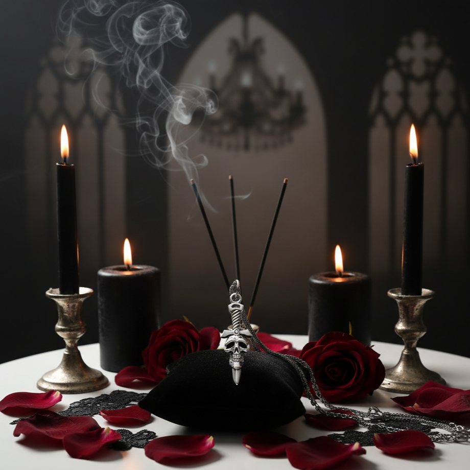Vintage Punk Rock Skull Sword Pendant