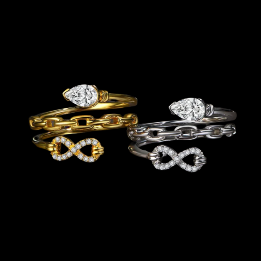 Luxurious Pear Cut Diamond Infinity Chain Engagement Ring