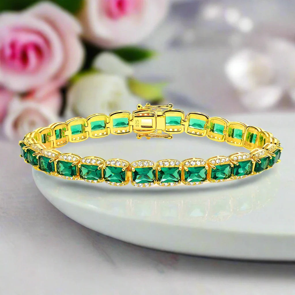 Radiant Cut Nano Crystal Halo Bracelet