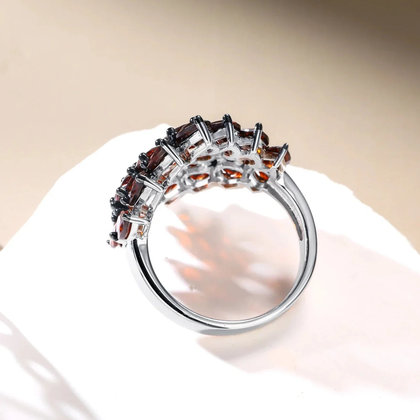 Unique Red Garnet Gemstone Ring
