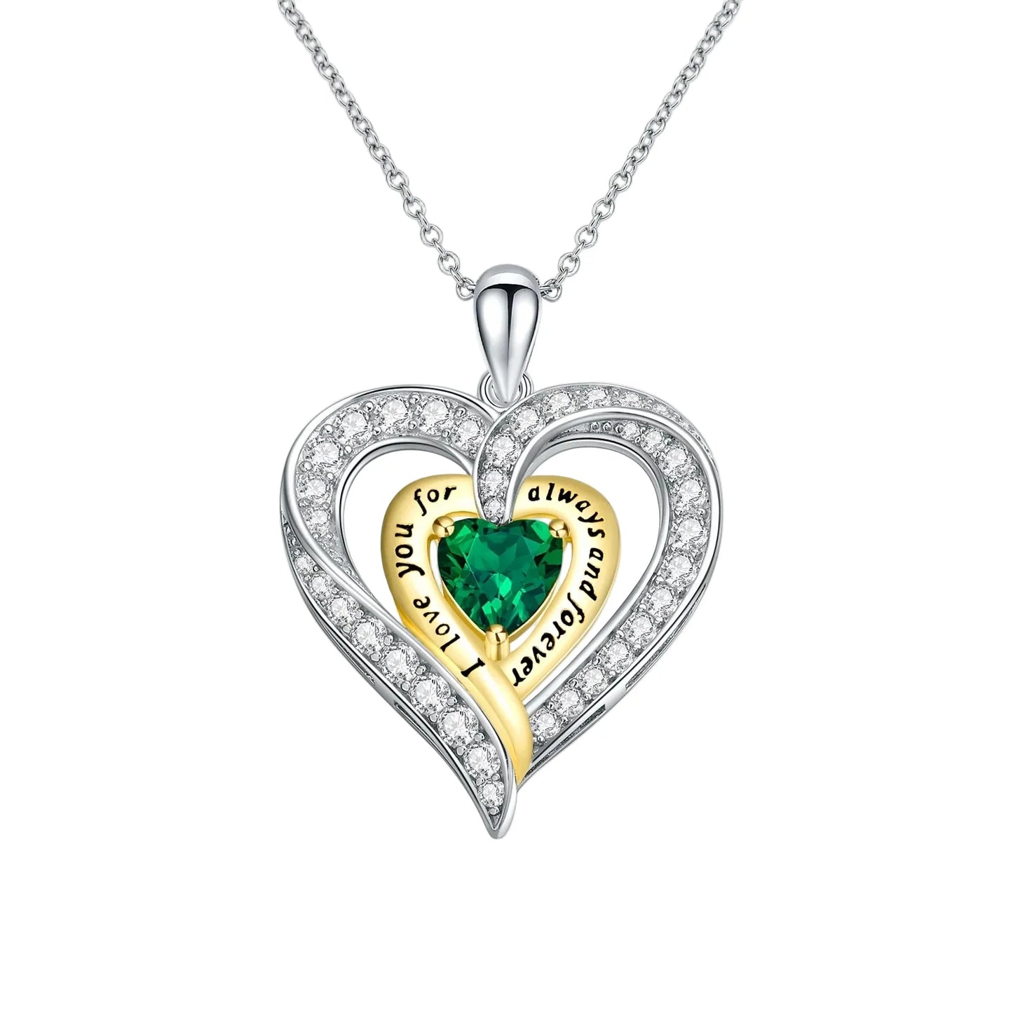 Birthstone Heart Pendant Necklace