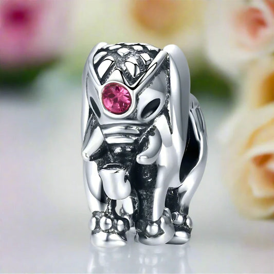 Charming Circus Elephant with Pink Diamond Charm
