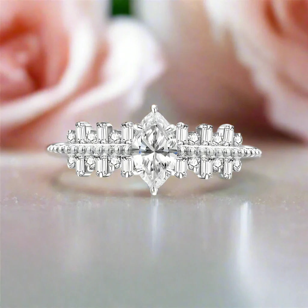 Classic Marquise-cut Diamond Engagement Ring