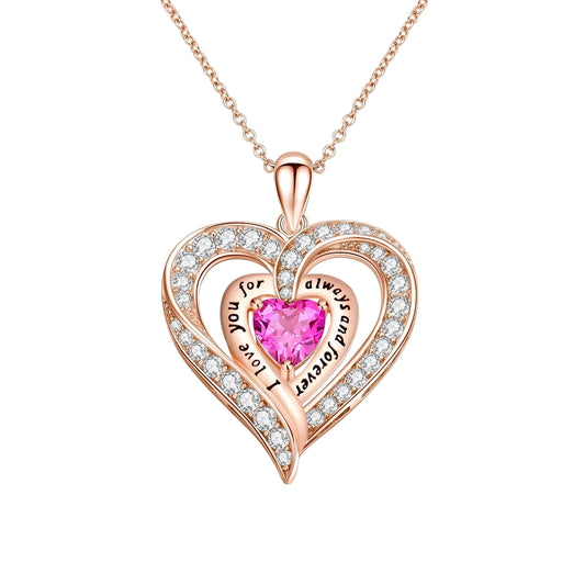 Birthstone Heart Pendant Necklace