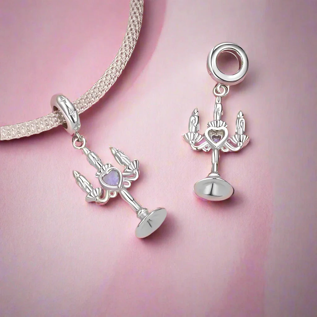 Romantic Candlestick Opal Charm
