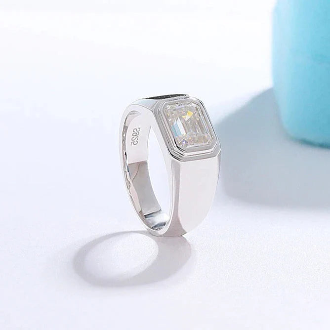 2.0 Ct Emerald-cut Diamond Men's Ring