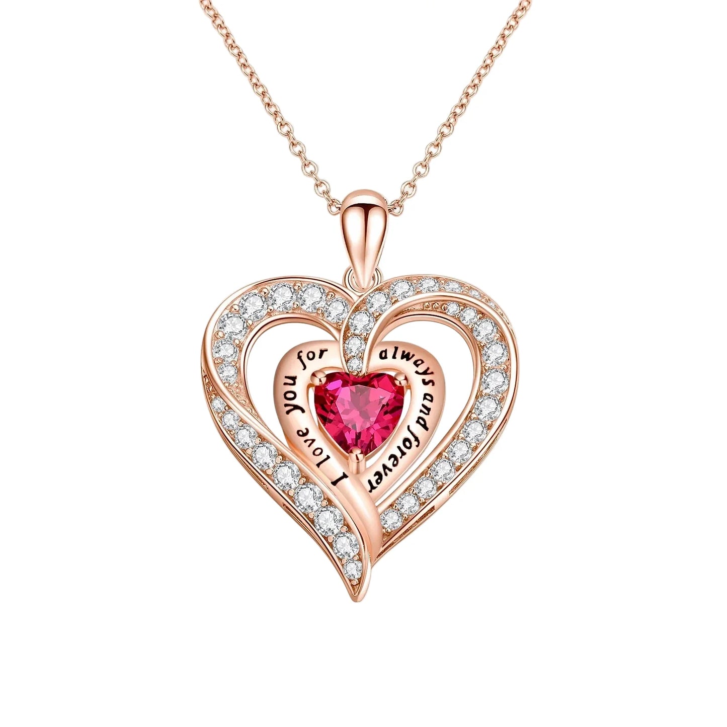 Birthstone Heart Pendant Necklace
