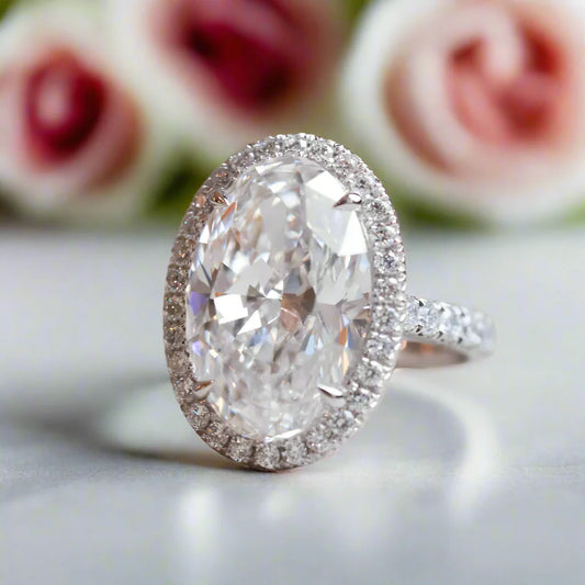 8ct Oval Cut Diamond Engagement Ring