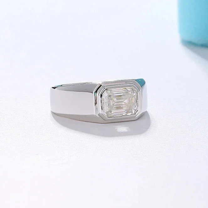 2.0 Ct Emerald-cut Diamond Men's Ring