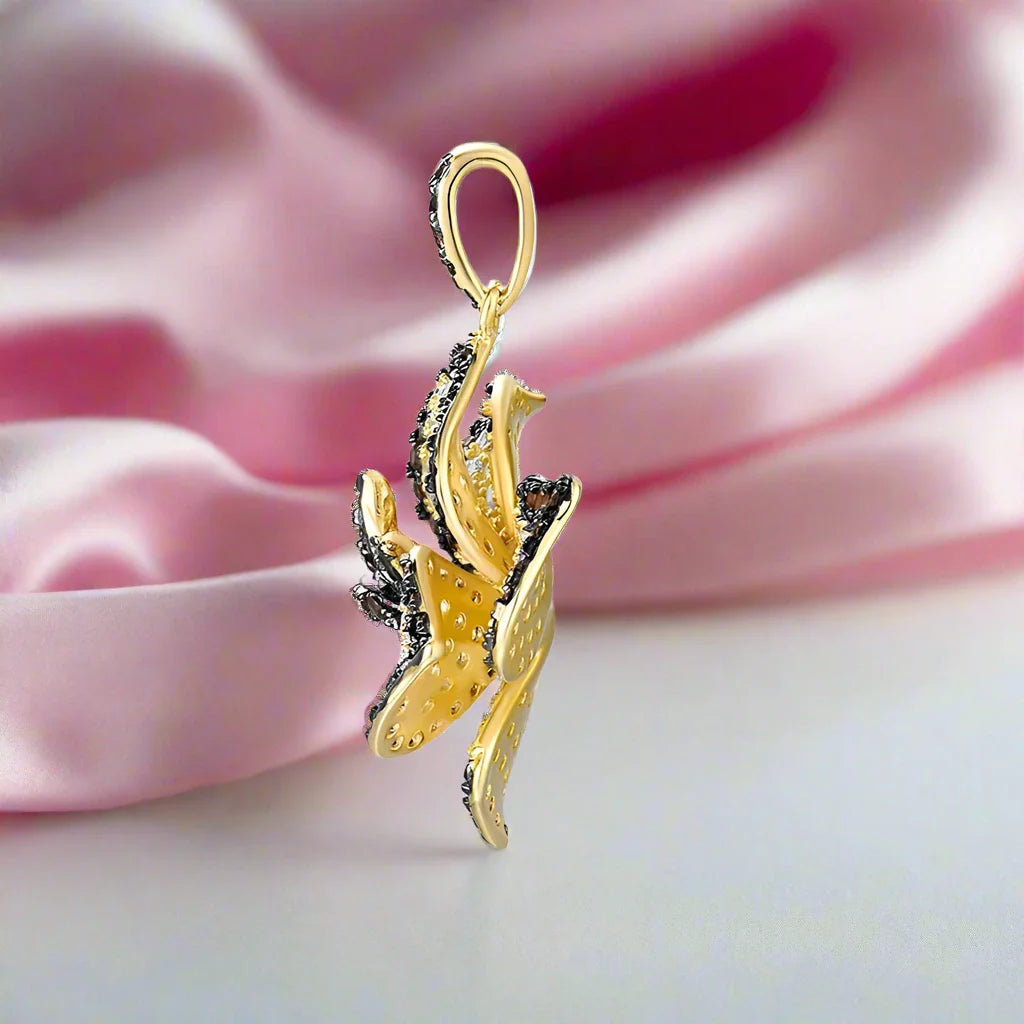 Spinel Orchid Flower Pendant