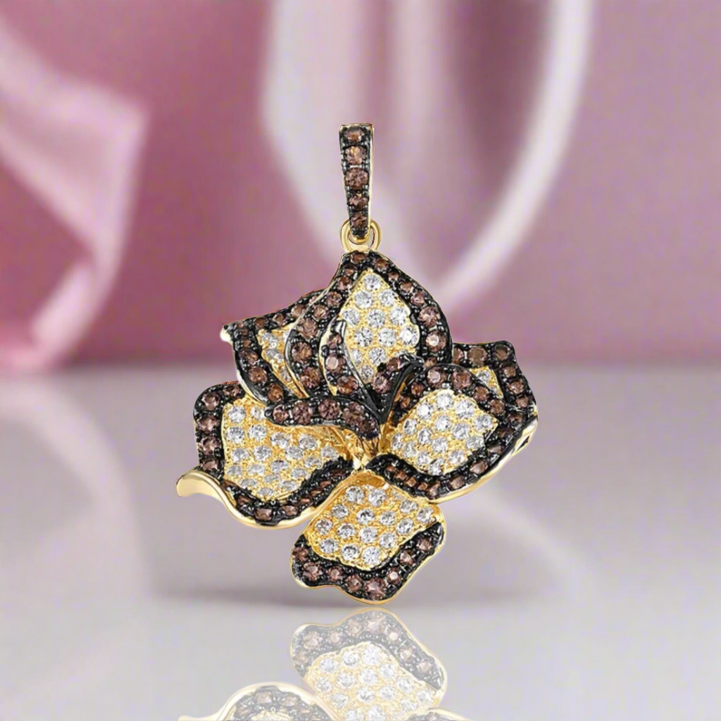 Spinel Orchid Flower Pendant