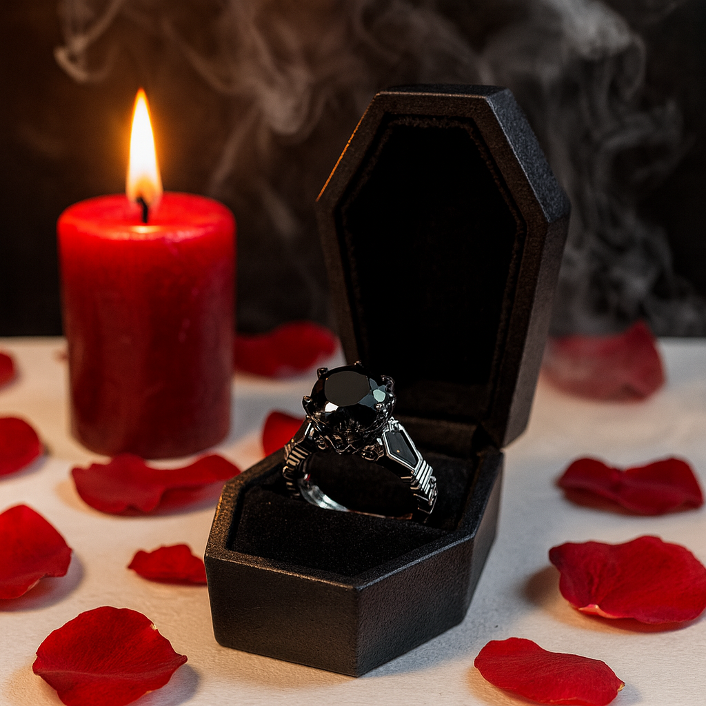 Through Eternity Ring- 3 ct Round Cut Diamond with Spider Legs Gothic Wedding Ring