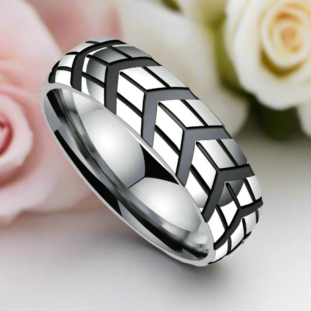 Tire-Printed Titanium Ring
