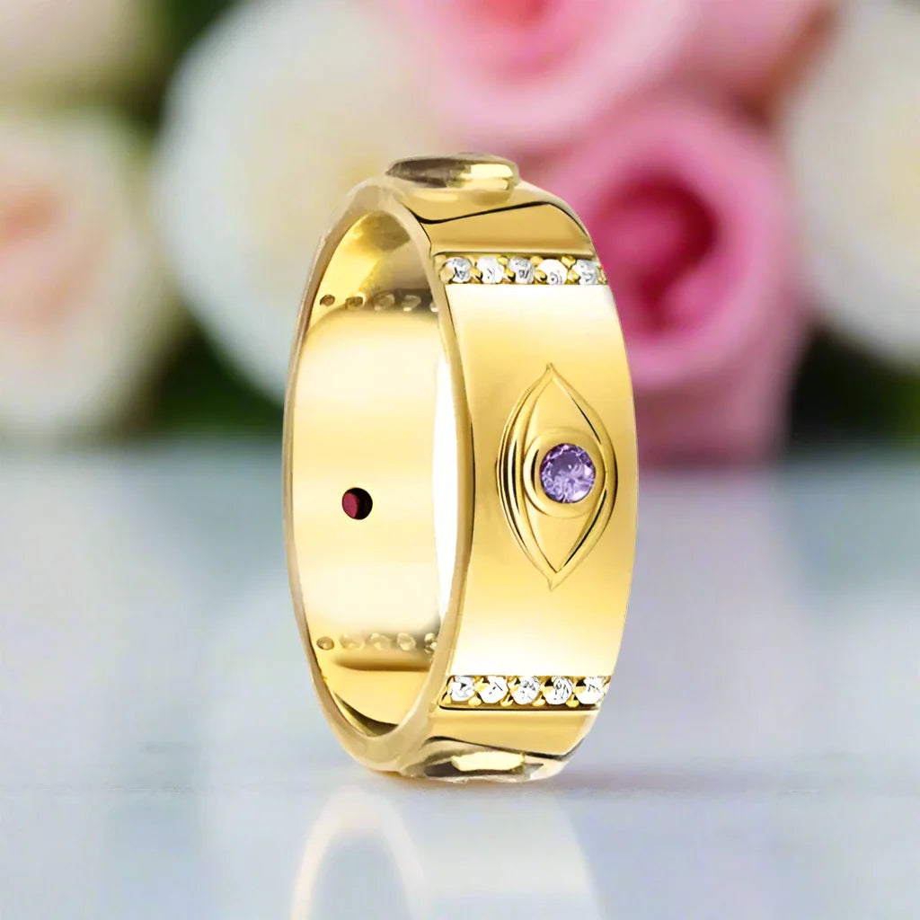 Vintage Purple Diamond Eye Talisman Band