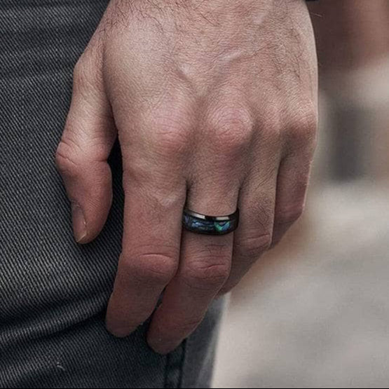 Abalone Shell Men's Titanium Wedding Band