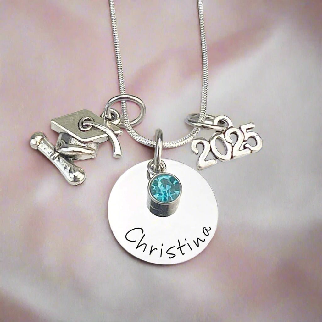 Personalized Graduation Necklace with Birthstone