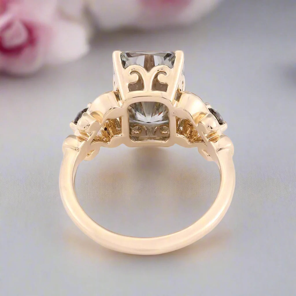 5.5ct Gray Certified Moissanite Engagement Ring