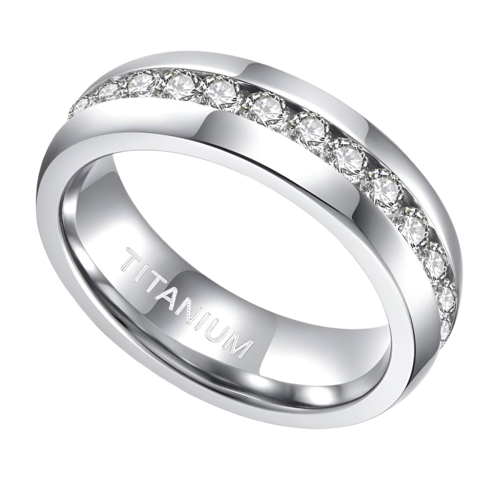 Full-Eternity Diamond Titanium Wedding Band