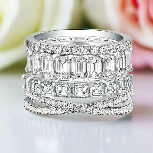 Women's 4PC Stackable Wedding Band Set
