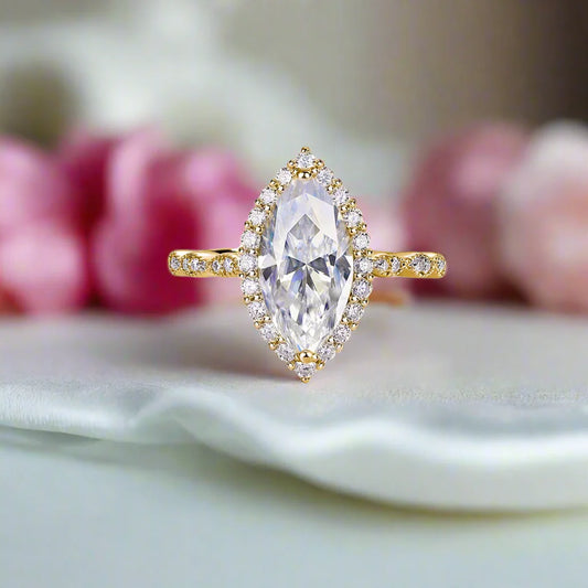 3.49 CT Marquise-Cut Diamond Engagement Ring