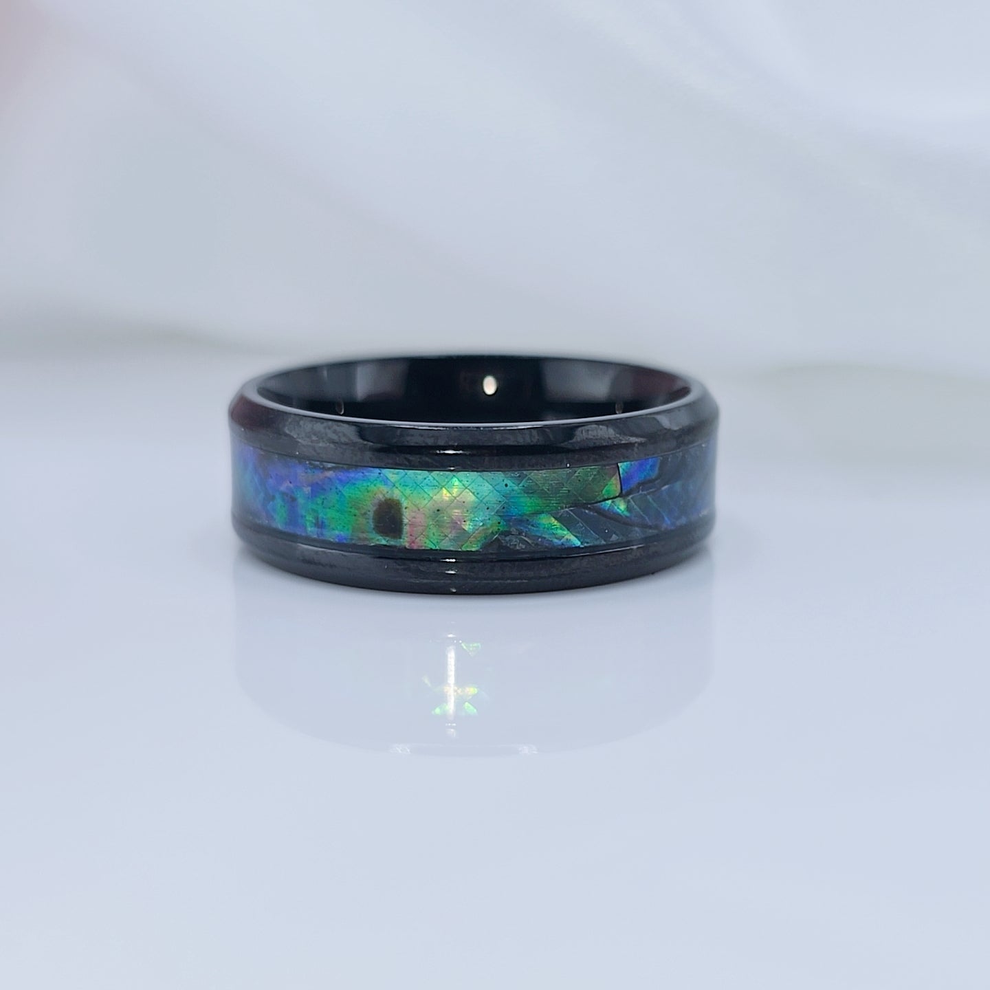 Abalone Shell Men's Titanium Wedding Band