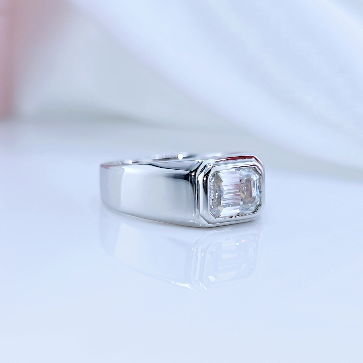 2.0 Ct Emerald-cut Diamond Men's Ring